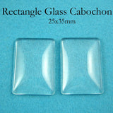 50 pcs - 25x35mm, 10x25mm Rectangle Glass Cabochon