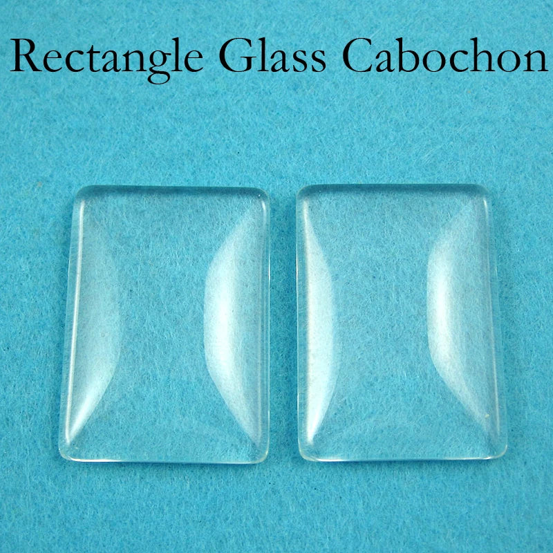 50 pcs - 25x35mm, 10x25mm Rectangle Glass Cabochon