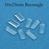 50 pcs - 25x35mm, 10x25mm Rectangle Glass Cabochon