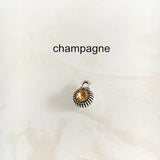 50 pcs Small Round Rhinestone Dangles, Metal Base Settings, Jewelry Charms