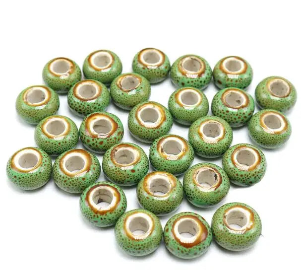 50 Pcs Mixed Color Ceramic DIY Loose Beads, Jewelry Finding