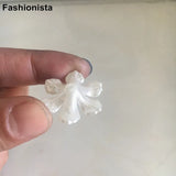 50 Acrylic Flower Bead Caps 26mm Ivory Color DIY Crafts Jewelry Supplies