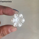 50 Acrylic Flower Bead Caps 26mm Ivory Color DIY Crafts Jewelry Supplies