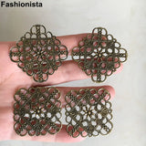 50 Antique Bronze Metal Filigrees 35x35mm Flower Settings Jewelry Projects