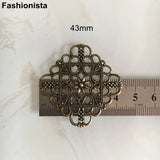 50 Antique Bronze Metal Filigrees 35x35mm Flower Settings Jewelry Projects
