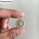 50 pcs Antique Bronze Sun Charm Pendant 16*19mm Radiating Sun Celestial Charms