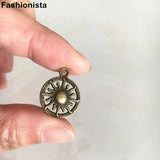 50 pcs Antique Bronze Sun Charm Pendant 16*19mm Radiating Sun Celestial Charms