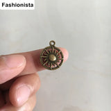 50 pcs Antique Bronze Sun Charm Pendant 16*19mm Radiating Sun Celestial Charms