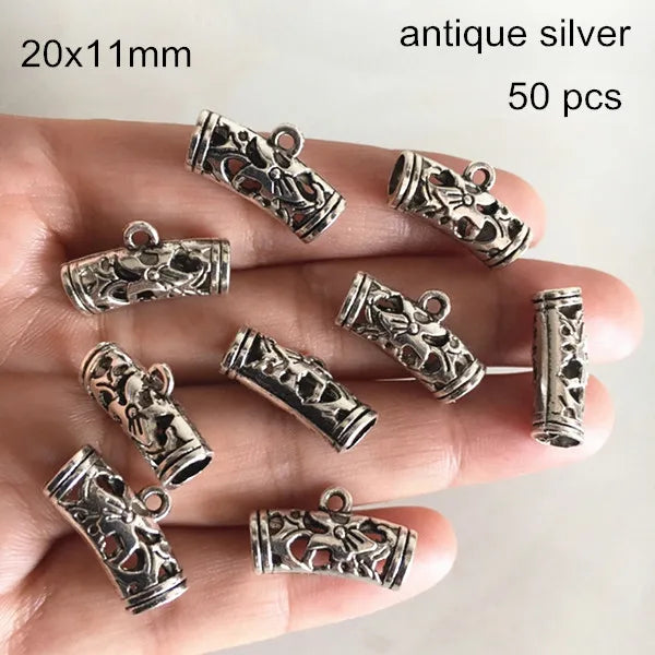 50 pcs Tibetan Bronze Bail Beads for Jewelry Making 20x11mm