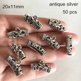 50 pcs Tibetan Bronze Bail Beads for Jewelry Making 20x11mm