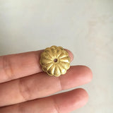 50 pcs Brass Flower Bead Caps 20mm, Detailed Pattern, 12 Petal Flower