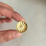 50 pcs Brass Flower Bead Caps 20mm, Detailed Pattern, 12 Petal Flower