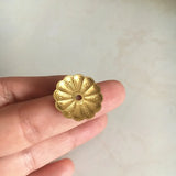 50 pcs Brass Flower Bead Caps 20mm, Detailed Pattern, 12 Petal Flower