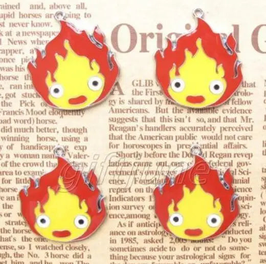 50pcs Cartoon Flame Metal Charms DIY Pendants M-11