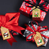 50 Christmas Paper Label Cards Hang Tags 4x7cm Santa Elk Hat Snowman DIY