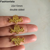 50pcs Double Sided Flower Charms 22x13mm Gold/Silver Filigrees