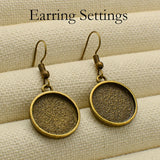 50pcs Earring Bases Round Setting Alloy Bezel Blanks for Personal Jewelry Making