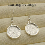 50pcs Earring Bases Round Setting Alloy Bezel Blanks for Personal Jewelry Making