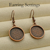 50pcs Earring Bases Round Setting Alloy Bezel Blanks for Personal Jewelry Making