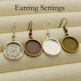 50pcs Earring Bases Round Setting Alloy Bezel Blanks for Personal Jewelry Making