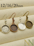 50pcs Earring Bases Round Setting Alloy Bezel Blanks for Personal Jewelry Making