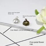 50 pcs Copper/Silver 5 Petal Flower Cap for 14/16/18/20mm Glass Accessories