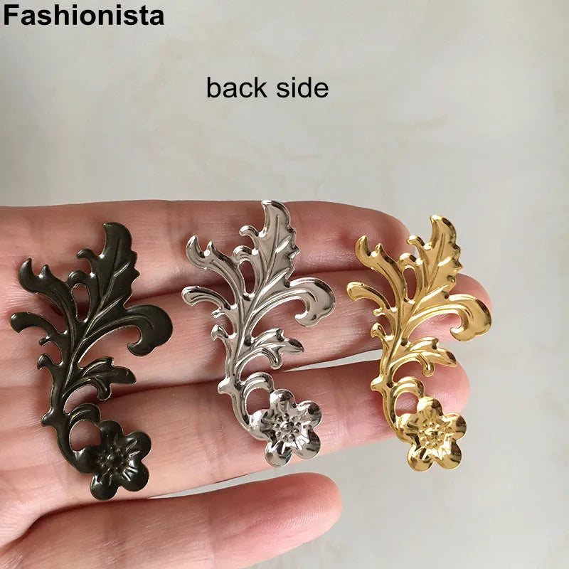 50 Pcs Metal Filigree Flower Embellishment for Scrapbook and Crafts