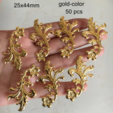 50 Pcs Metal Filigree Flower Embellishment for Scrapbook and Crafts