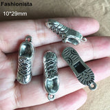 50 pcs Heavy Metal Running Shoes Charms Pendants Tibetan Silver/Bronze 10*29mm