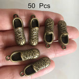 50 pcs Heavy Metal Running Shoes Charms Pendants Tibetan Silver/Bronze 10*29mm