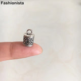 50 pcs Antique Silver Tassel Caps Cord End Buckle 8*13mm Jewelry Making