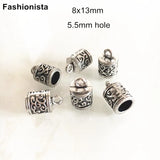 50 pcs Antique Silver Tassel Caps Cord End Buckle 8*13mm Jewelry Making