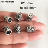 50 pcs Antique Silver Tassel Caps Cord End Buckle 8*13mm Jewelry Making