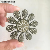 50 Large Filigree Flower Bead Caps 54mm Gold/Silver/Bronze Jewelry DIY