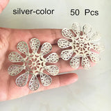 50 Large Filigree Flower Bead Caps 54mm Gold/Silver/Bronze Jewelry DIY