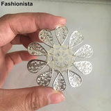 50 Large Filigree Flower Bead Caps 54mm Gold/Silver/Bronze Jewelry DIY