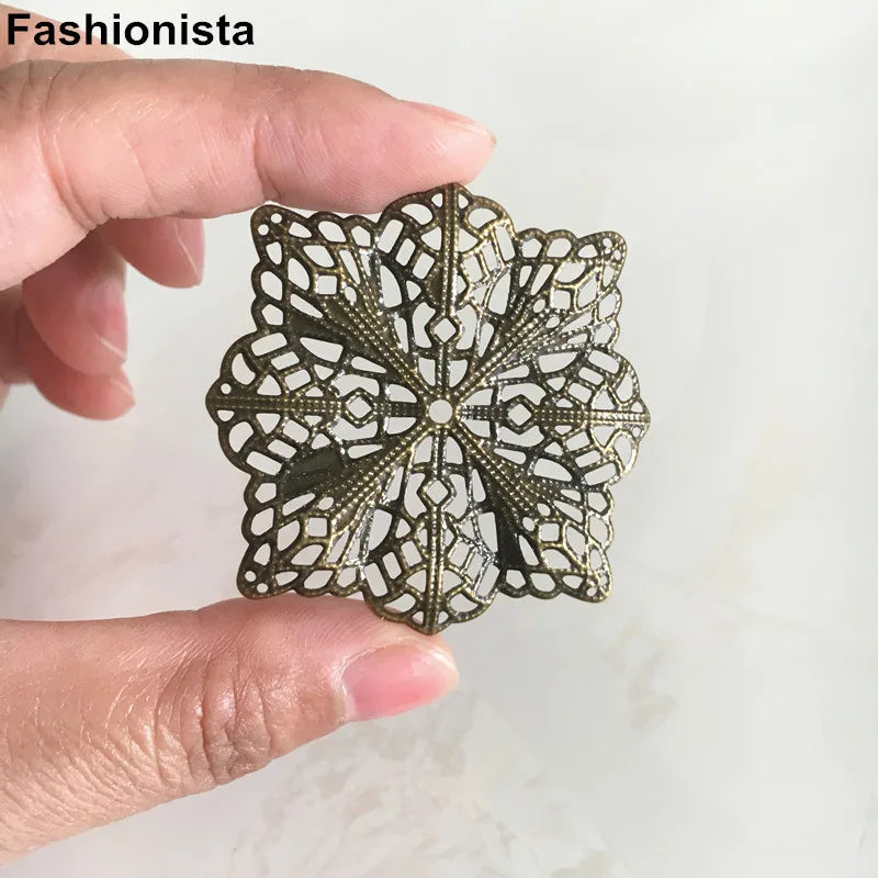 50 pcs Large Filigree Flowers 49mm, DIY Jewelry & Crafts Supplies