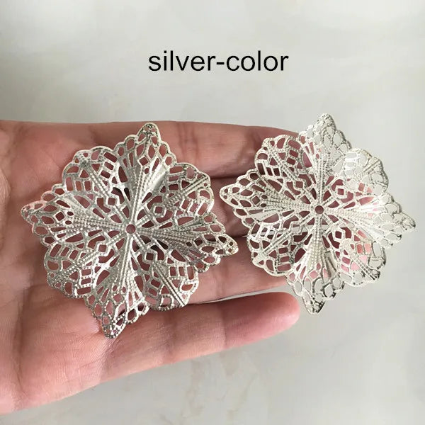 50 pcs Large Filigree Flowers 49mm, DIY Jewelry & Crafts Supplies