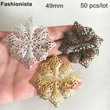 50 pcs Large Filigree Flowers 49mm, DIY Jewelry & Crafts Supplies