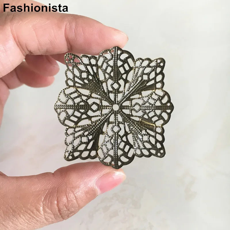 50 pcs Large Filigree Flowers 49mm, DIY Jewelry & Crafts Supplies