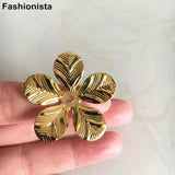 50 pcs Large Metal Flower Bead Caps 37mm Silver Bronze 3D Flower