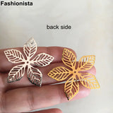 50 pcs Silver Metal Filigree Flower Bead Caps for DIY Crafts 39mm