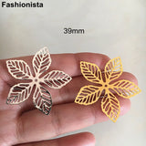 50 pcs Silver Metal Filigree Flower Bead Caps for DIY Crafts 39mm