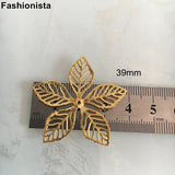 50 pcs Silver Metal Filigree Flower Bead Caps for DIY Crafts 39mm