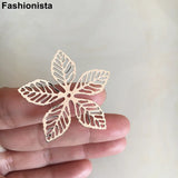 50 pcs Silver Metal Filigree Flower Bead Caps for DIY Crafts 39mm