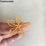 50 pcs Silver Metal Filigree Flower Bead Caps for DIY Crafts 39mm