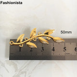 Long Leaves Branch Pendant 19x50mm Tree Branch Charms For Jewel Crafts DIY