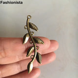 Long Leaves Branch Pendant 19x50mm Tree Branch Charms For Jewel Crafts DIY