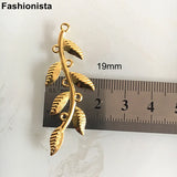 Long Leaves Branch Pendant 19x50mm Tree Branch Charms For Jewel Crafts DIY