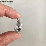 50 pcs - Metal 3D Antique Mermaid Charms 11*20mm,DIY Earrings Findings